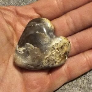 Earth Heart-Shaped Stone Accent - Gray and Brown